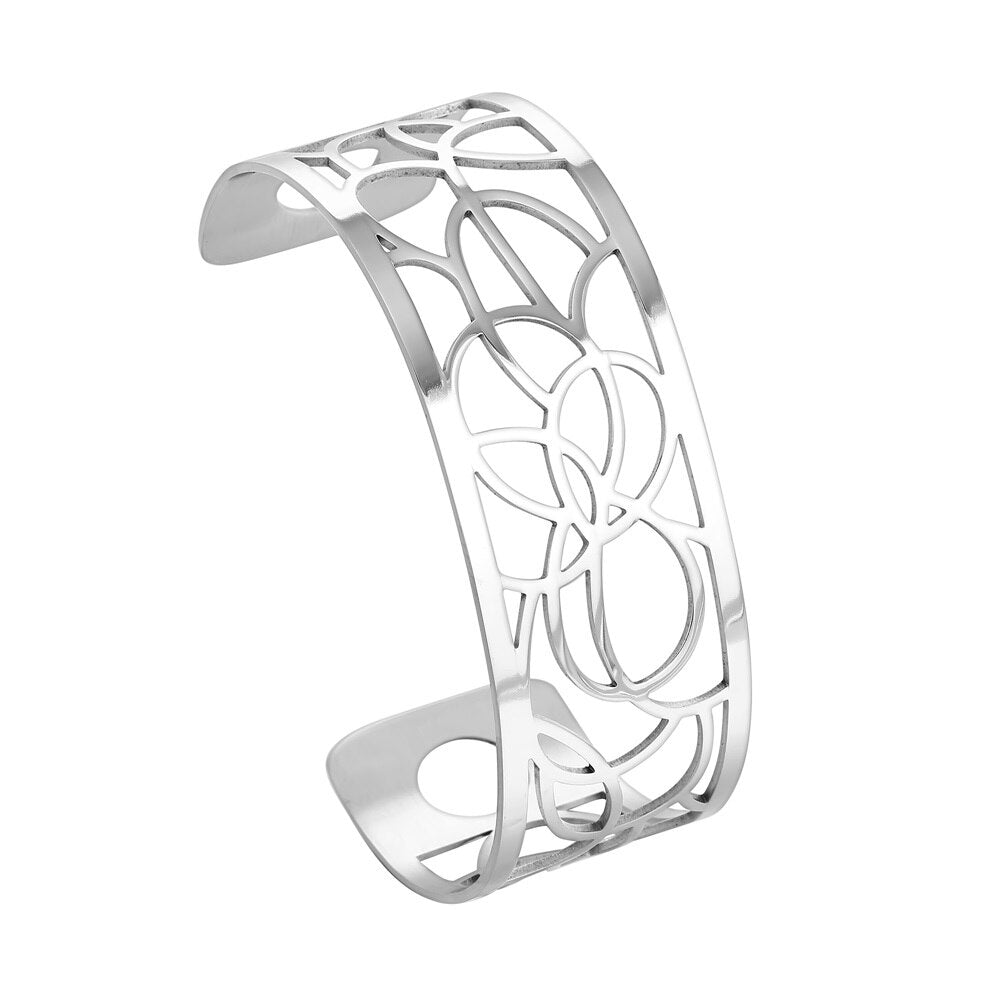 Bracelet Manchettes Femme à Motif Floral Multicolore Personnalisable 25mm - Bijoux De Lune