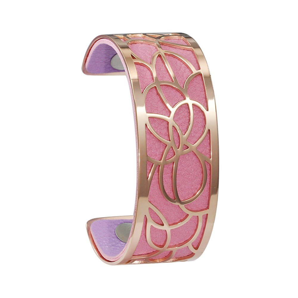 Bracelet Manchettes Femme à Motif Floral Multicolore Personnalisable 25mm - Bijoux De Lune