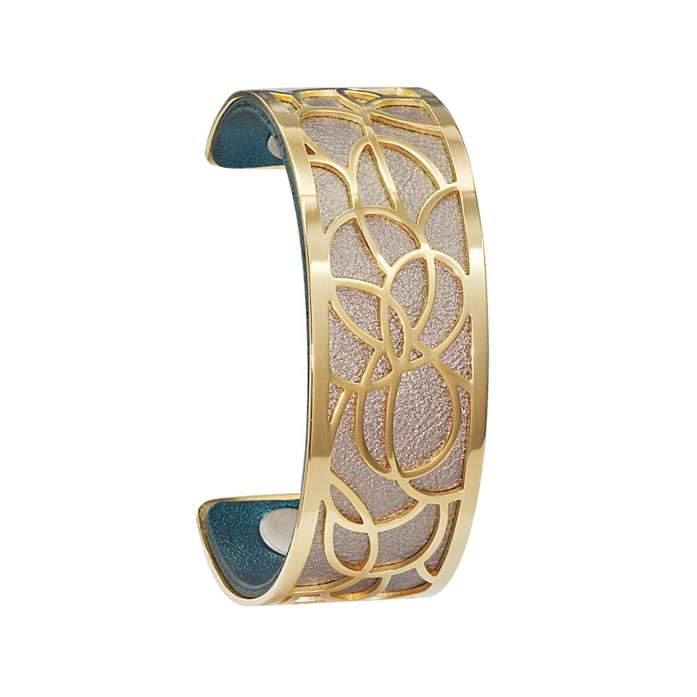 Bracelet Manchettes Femme à Motif Floral Multicolore Personnalisable 25mm - Bijoux De Lune