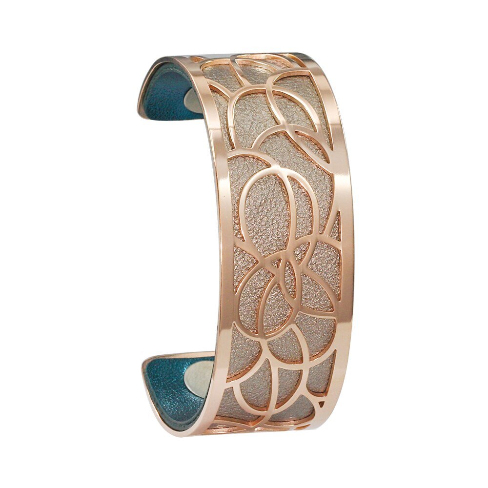Bracelet Manchettes Femme à Motif Floral Multicolore Personnalisable 25mm - Bijoux De Lune
