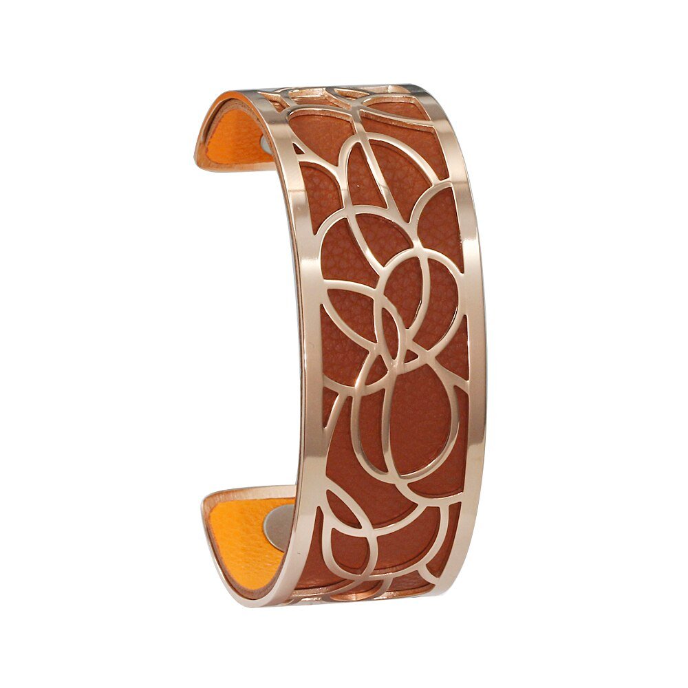 Bracelet Manchettes Femme à Motif Floral Multicolore Personnalisable 25mm - Bijoux De Lune