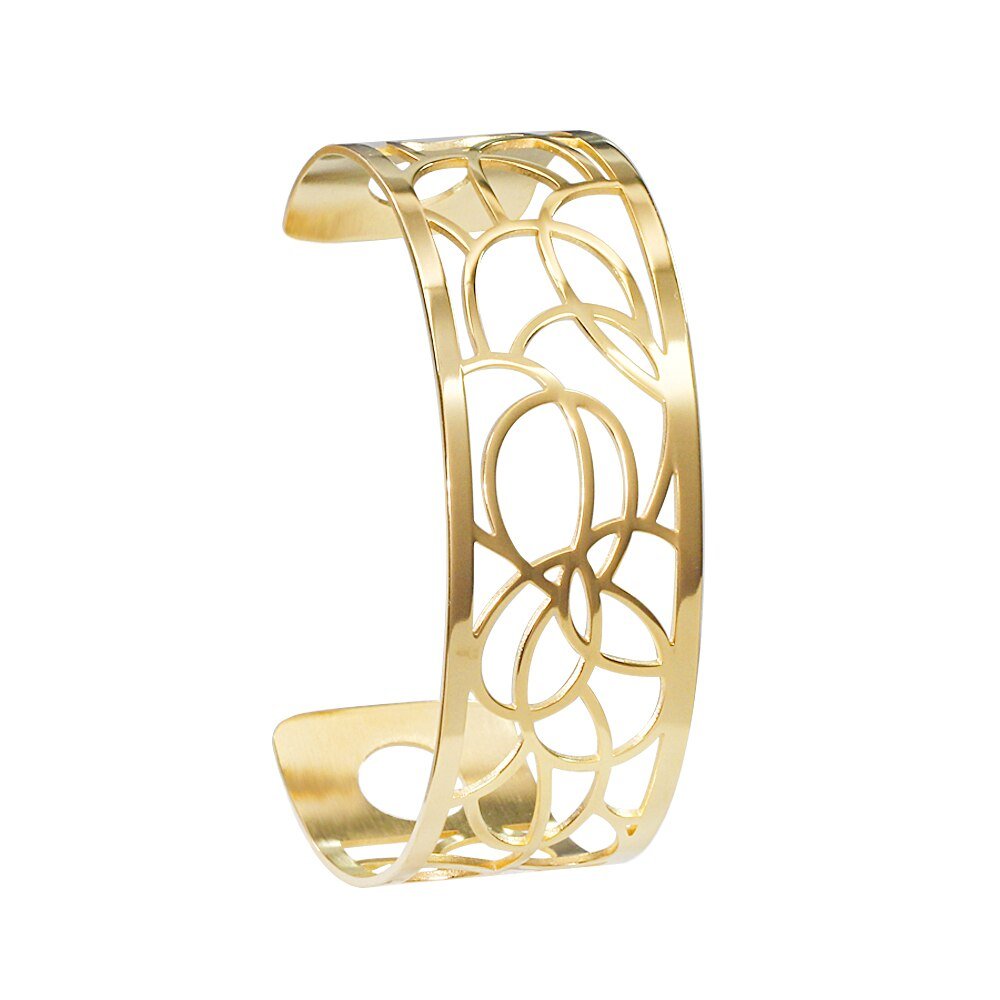 Bracelet Manchettes Femme à Motif Floral Multicolore Personnalisable 25mm - Bijoux De Lune
