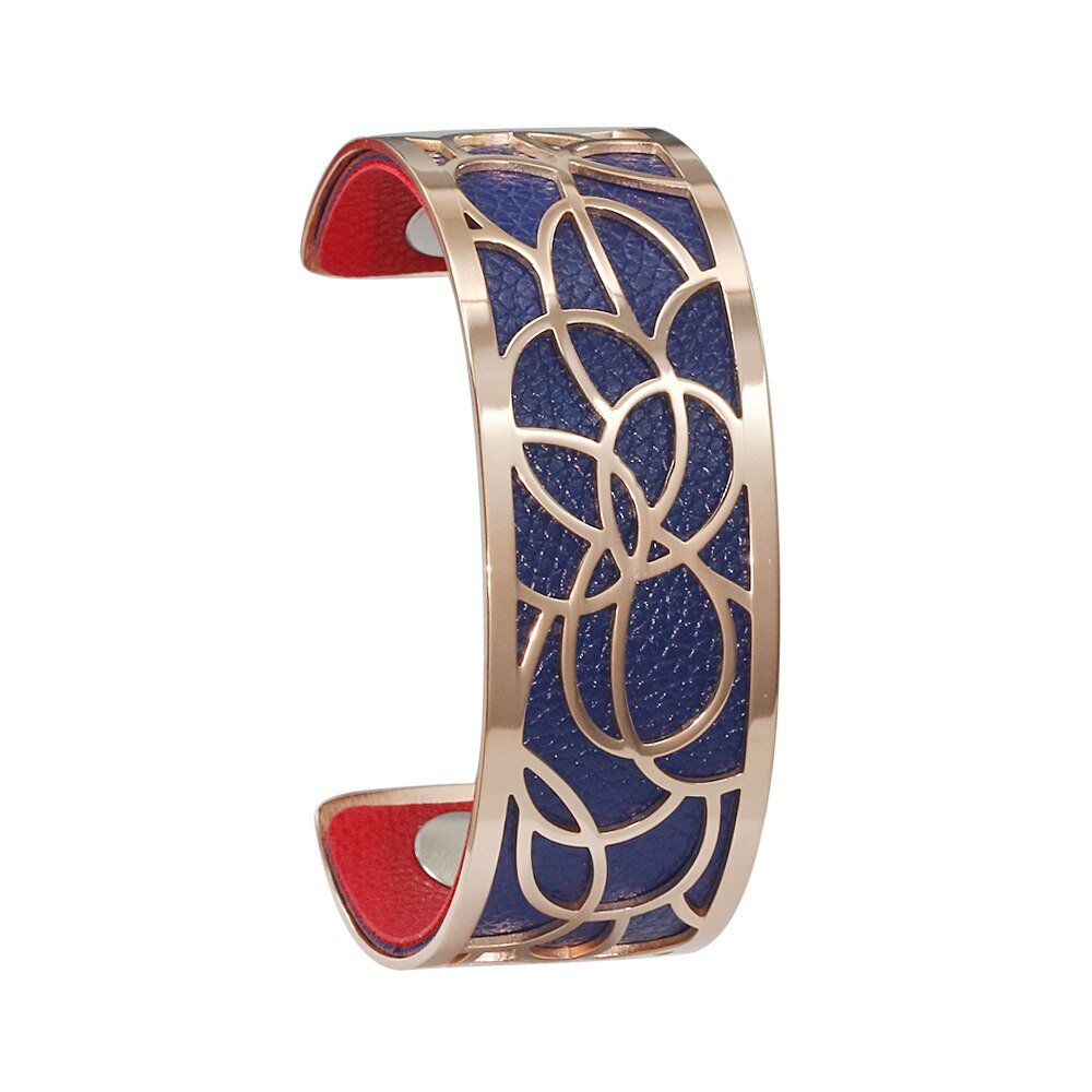 Bracelet Manchettes Femme à Motif Floral Multicolore Personnalisable 25mm - Bijoux De Lune