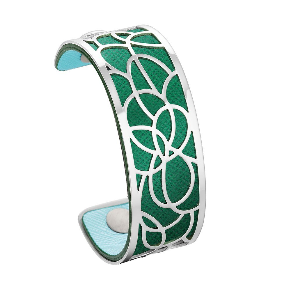 Bracelet Manchettes Femme à Motif Floral Multicolore Personnalisable 25mm - Bijoux De Lune