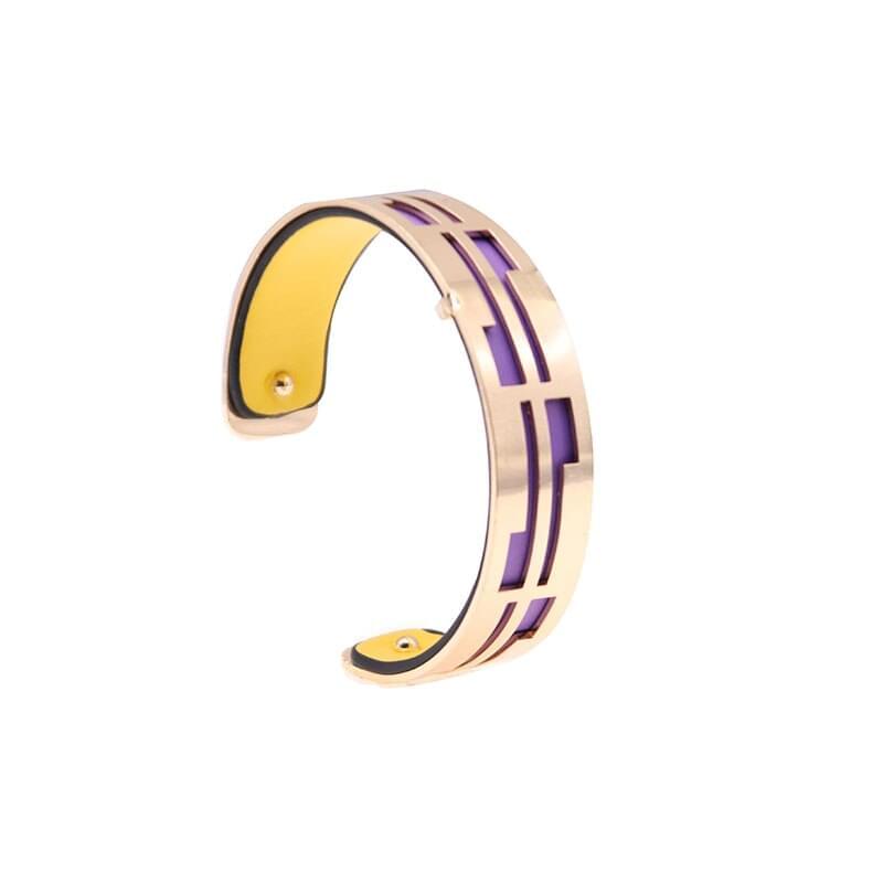 Bracelet Manchettes Femme à Motif Géométrique Multicolore Personnalisable 15mm - Bijoux De Lune