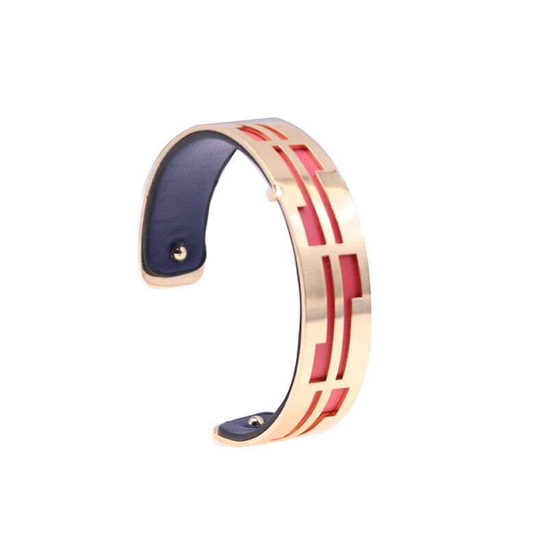 Bracelet Manchettes Femme à Motif Géométrique Multicolore Personnalisable 15mm - Bijoux De Lune