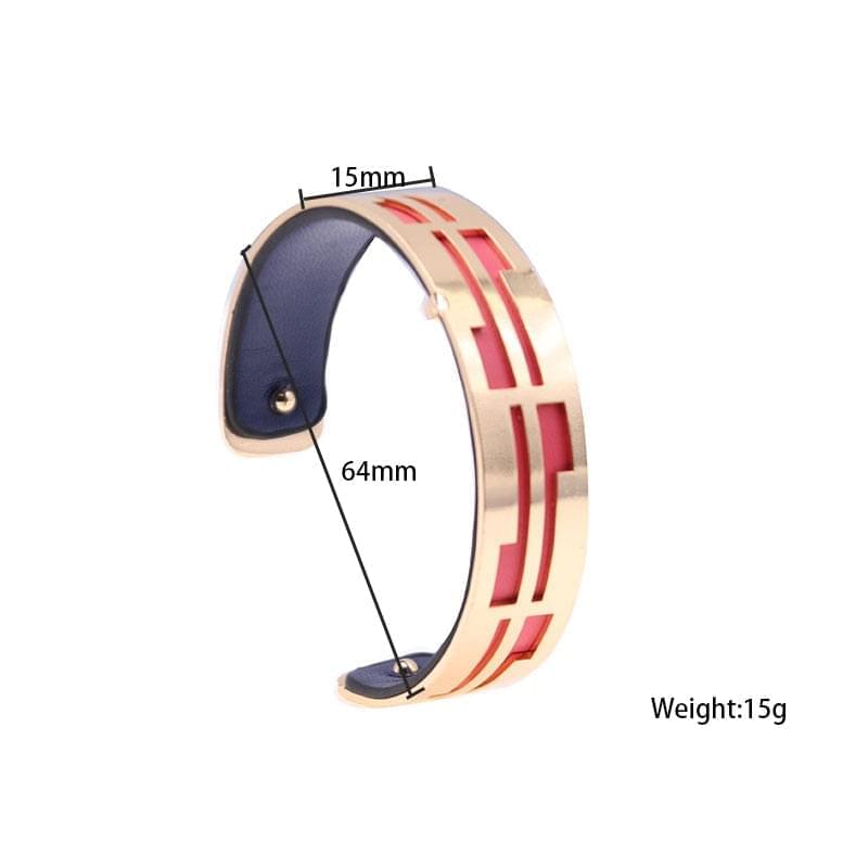 Bracelet Manchettes Femme à Motif Géométrique Multicolore Personnalisable 15mm - Bijoux De Lune