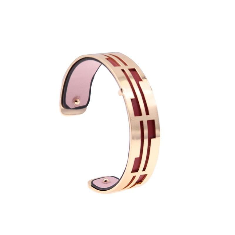 Bracelet Manchettes Femme à Motif Géométrique Multicolore Personnalisable 15mm - Bijoux De Lune