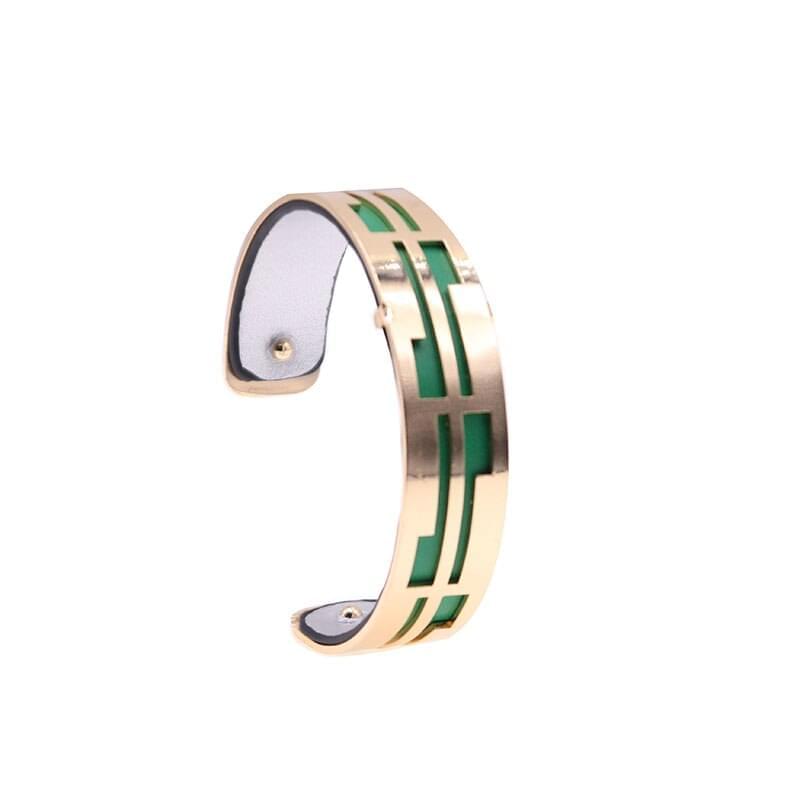 Bracelet Manchettes Femme à Motif Géométrique Multicolore Personnalisable 15mm - Bijoux De Lune