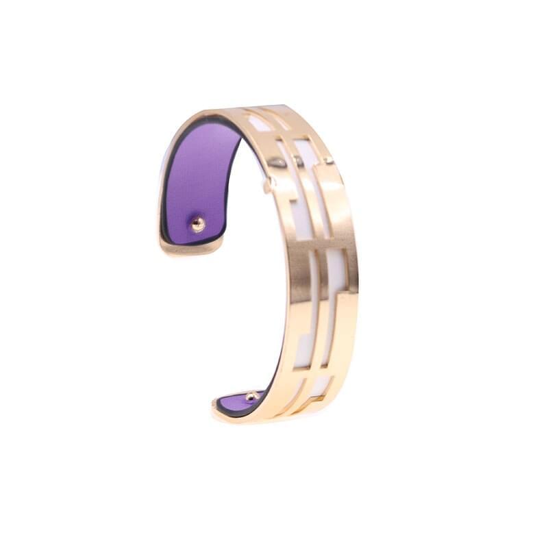 Bracelet Manchettes Femme à Motif Géométrique Multicolore Personnalisable 15mm - Bijoux De Lune