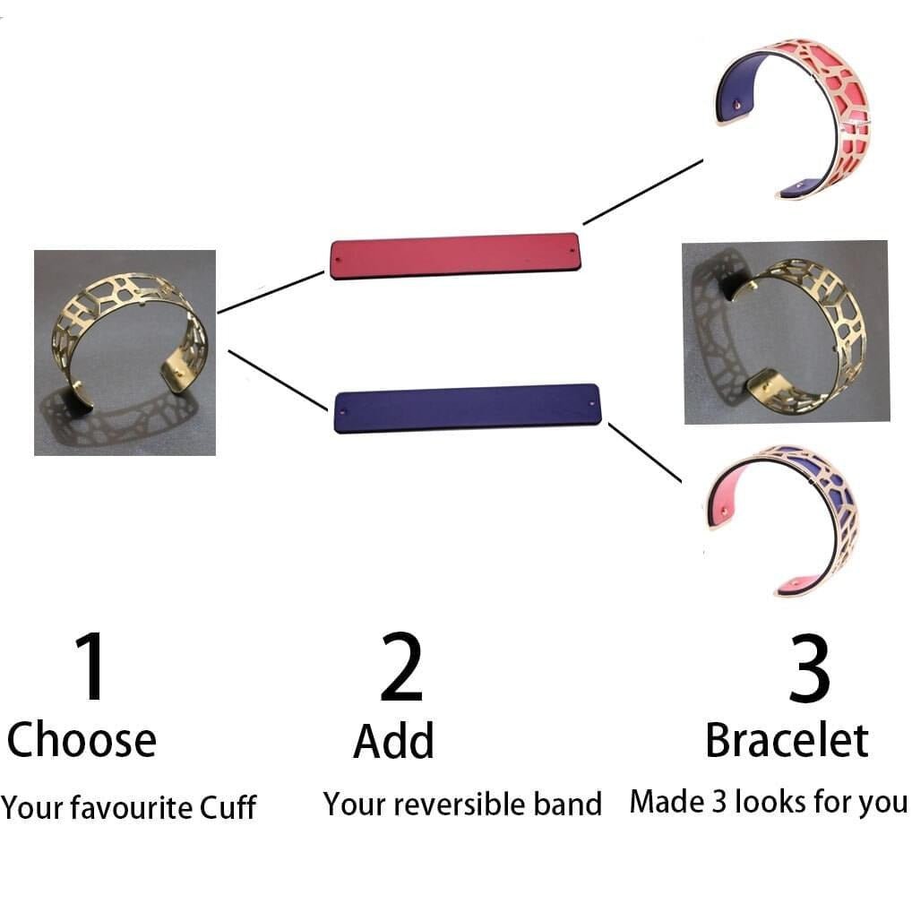Bracelet Manchettes Femme à Motif Géométrique Multicolore Personnalisable 15mm - Bijoux De Lune