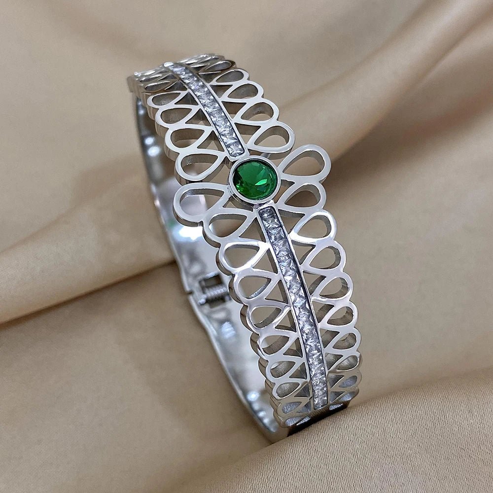 Bracelet Manchettes Femme Acier de Luxe Or Argent - Bijoux De Lune