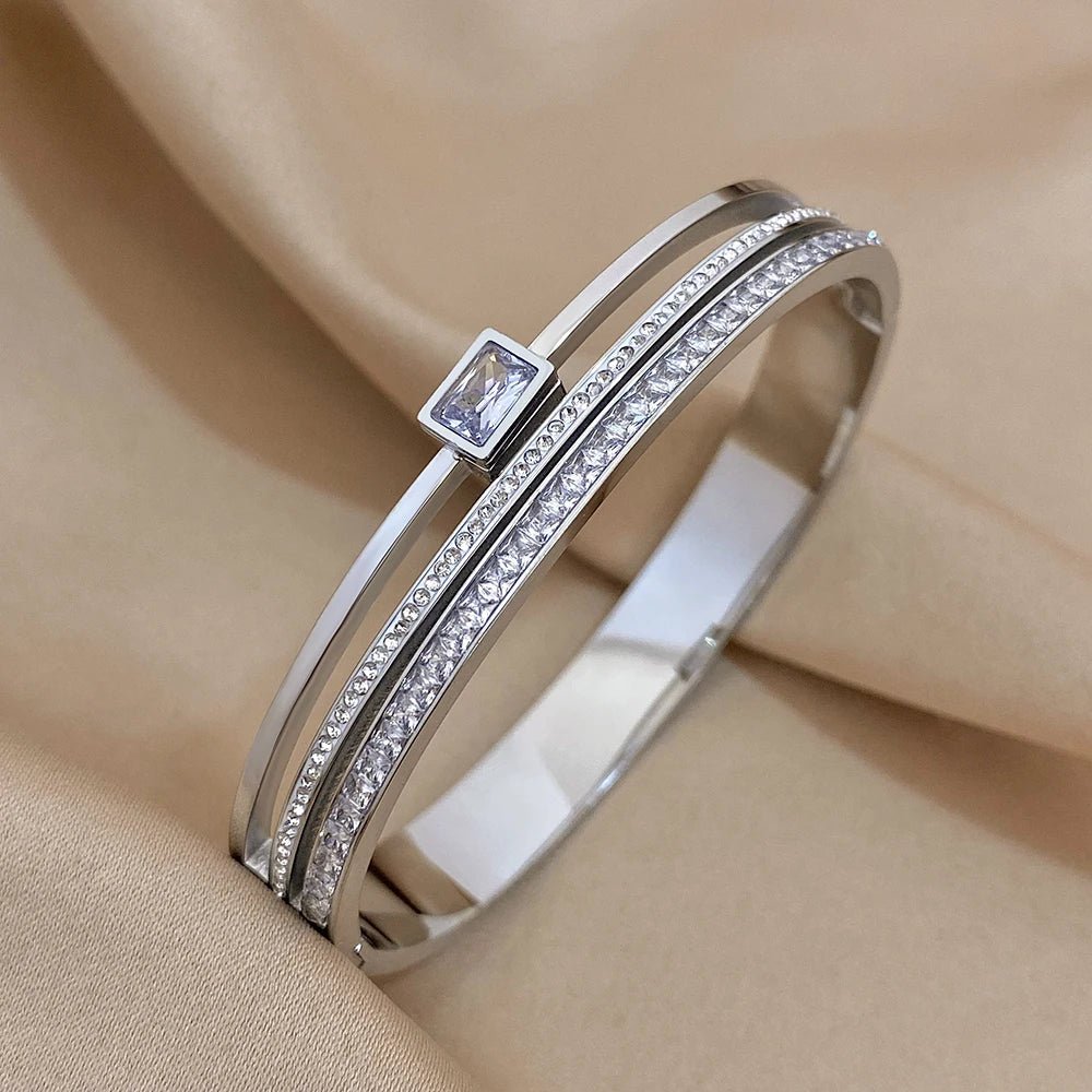 Bracelet Manchettes Femme Acier de Luxe Or Argent - Bijoux De Lune