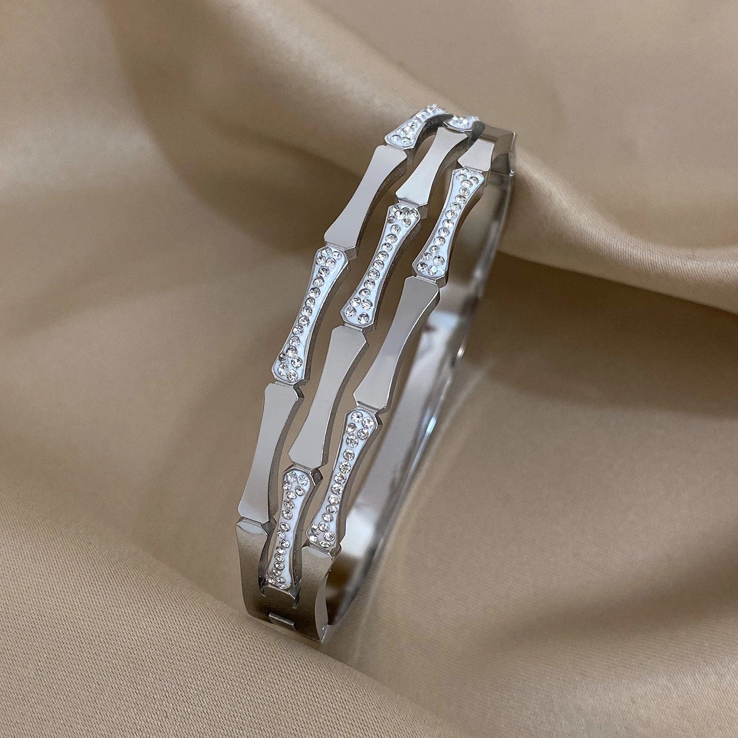 Bracelet Manchettes Femme Acier de Luxe Or Argent - Bijoux De Lune