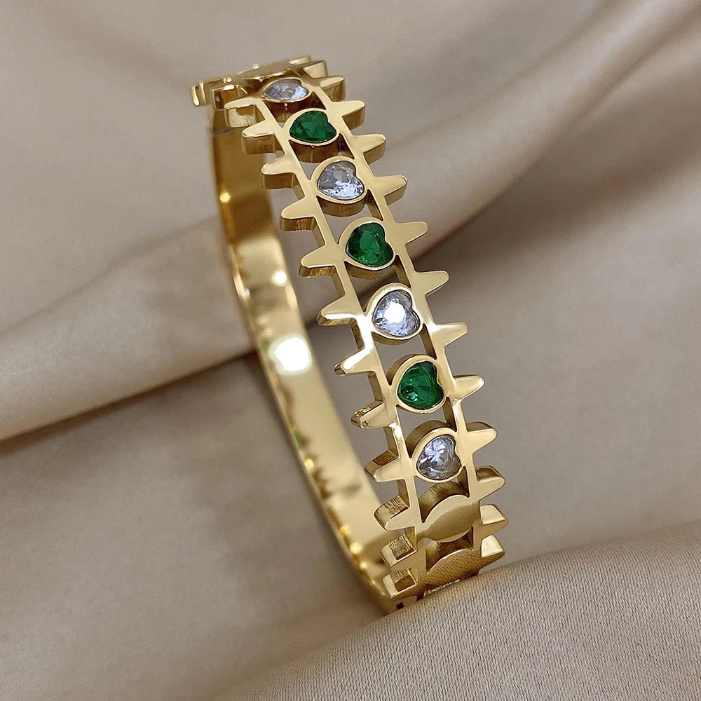 Bracelet Manchettes Femme Acier de Luxe Or Argent - Bijoux De Lune