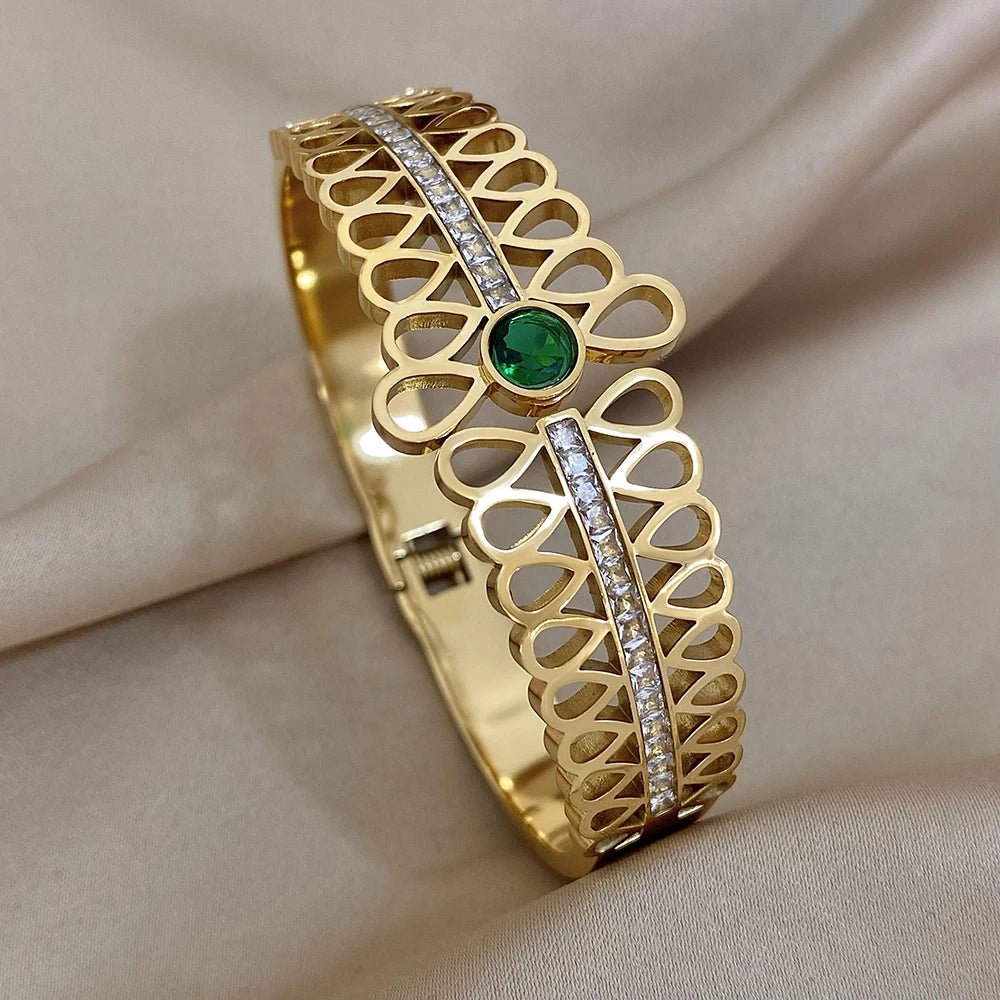 Bracelet Manchettes Femme Acier de Luxe Or Argent - Bijoux De Lune