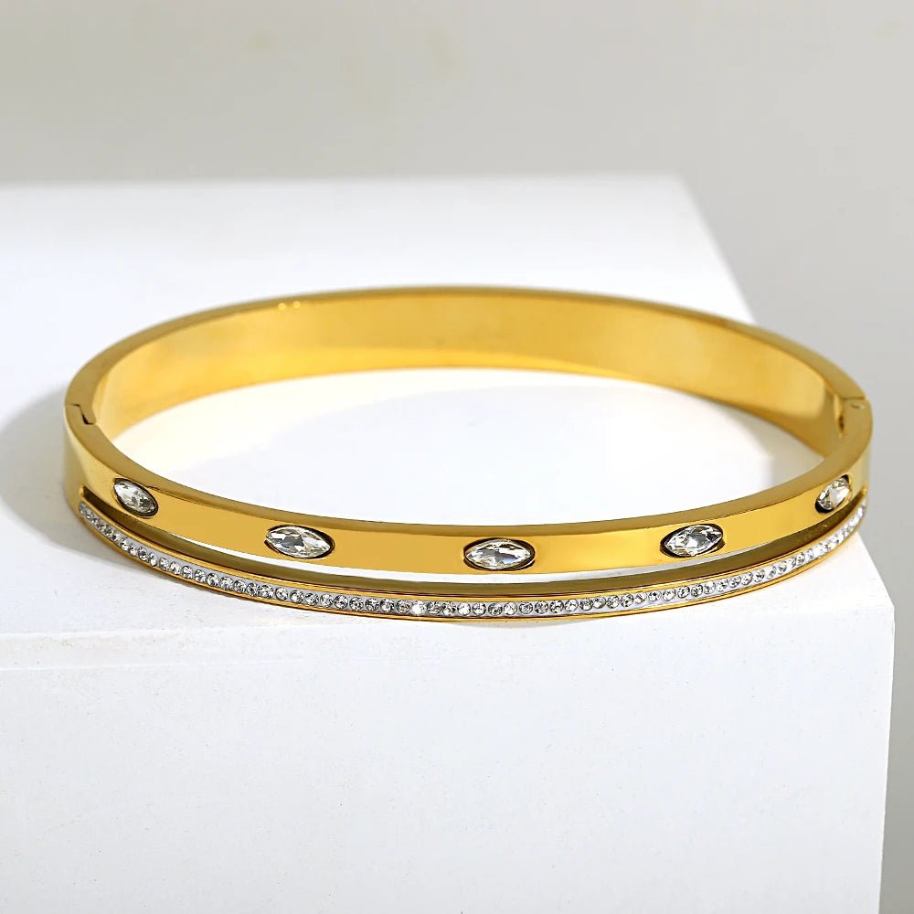 Bracelet Manchettes Femme Acier de Luxe Or Argent - Bijoux De Lune