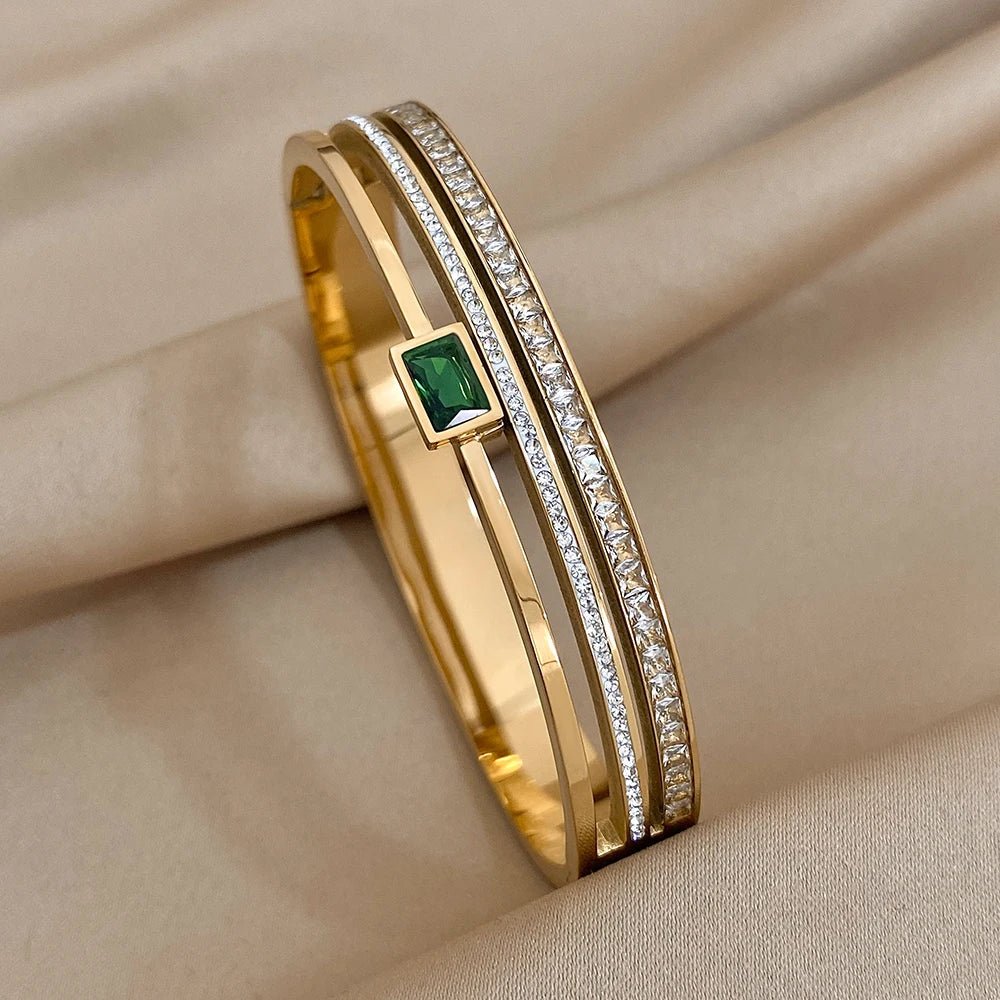 Bracelet Manchettes Femme Acier de Luxe Or Argent - Bijoux De Lune