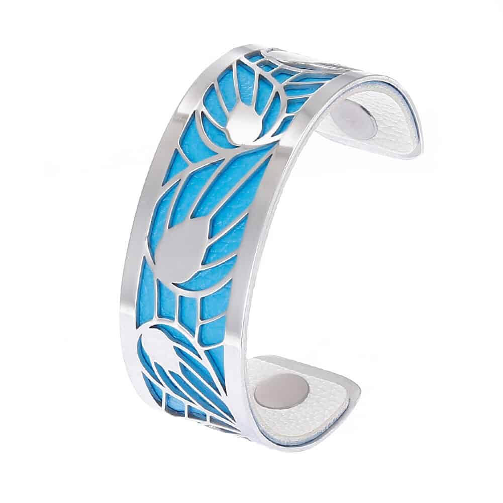 Bracelet Manchettes Femme En Acier à Motifs De Feuilles - Bijoux De Lune