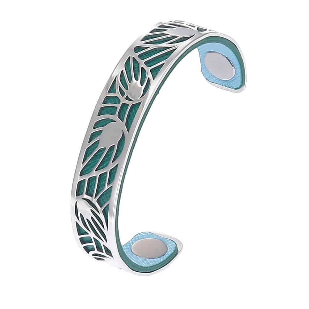 Bracelet Manchettes Femme En Acier à Motifs De Feuilles - Bijoux De Lune