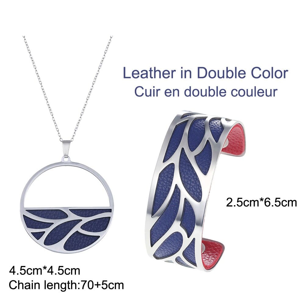 Bracelet Manchettes Femme Et Collier Ensemble à Motif Floral Multicolore Personnalisable - Bijoux De Lune