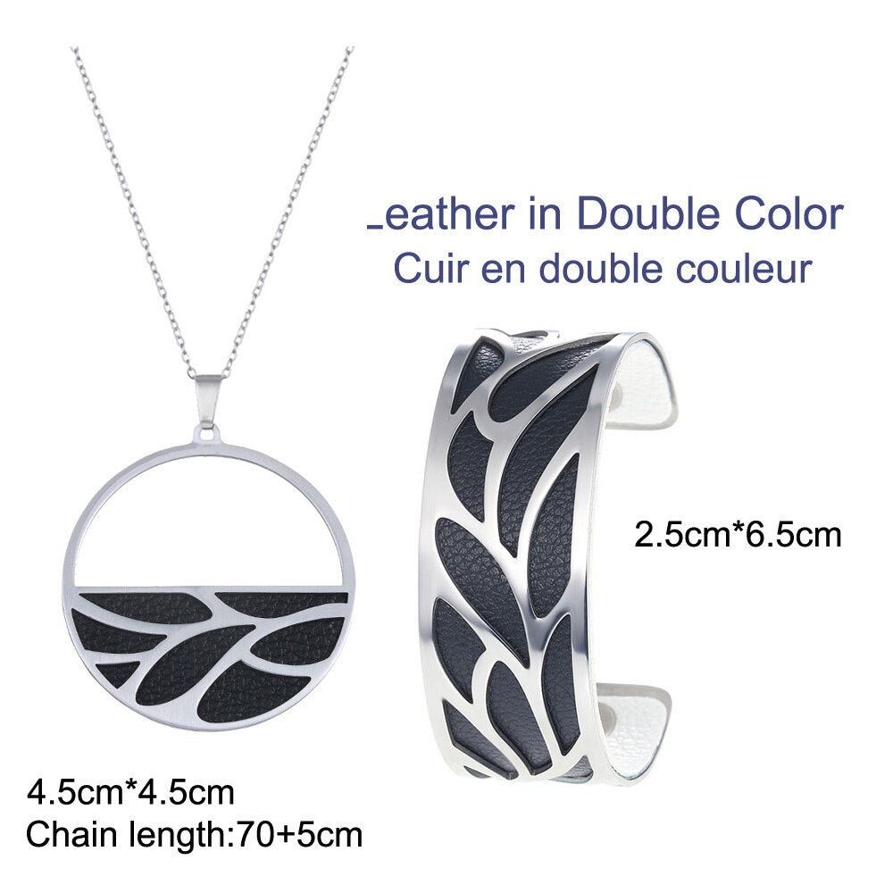 Bracelet Manchettes Femme Et Collier Ensemble à Motif Floral Multicolore Personnalisable - Bijoux De Lune