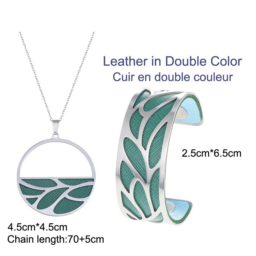 Bracelet Manchettes Femme Et Collier Ensemble à Motif Floral Multicolore Personnalisable - Bijoux De Lune
