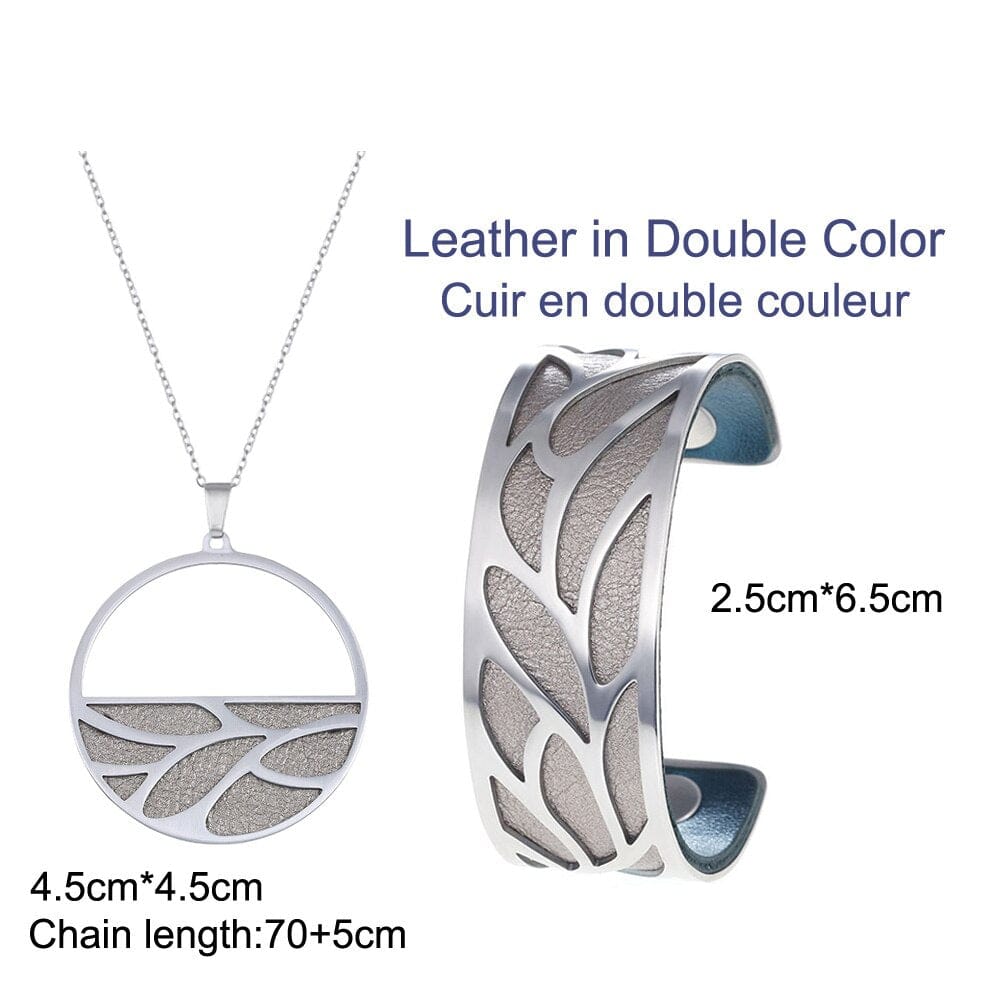 Bracelet Manchettes Femme Et Collier Ensemble à Motif Floral Multicolore Personnalisable - Bijoux De Lune