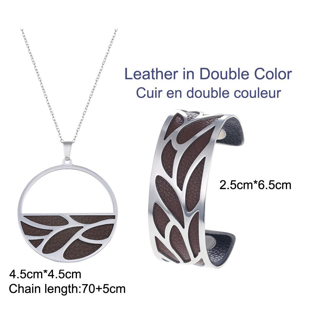 Bracelet Manchettes Femme Et Collier Ensemble à Motif Floral Multicolore Personnalisable - Bijoux De Lune