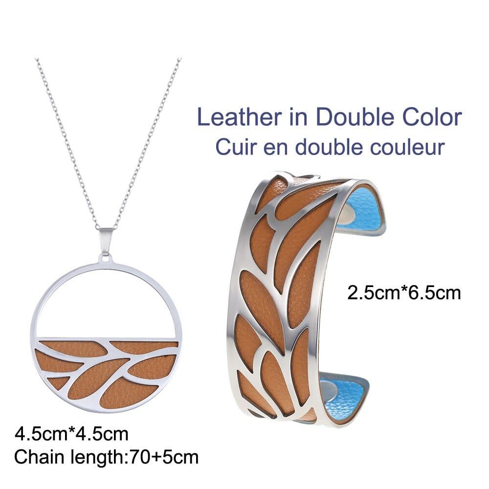 Bracelet Manchettes Femme Et Collier Ensemble à Motif Floral Multicolore Personnalisable - Bijoux De Lune