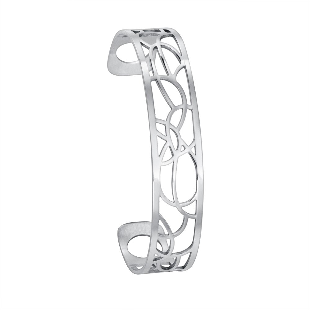 Bracelet Manchettes Femme Motif Floral Multicolore Personnalisable 14mm - Bijoux De Lune