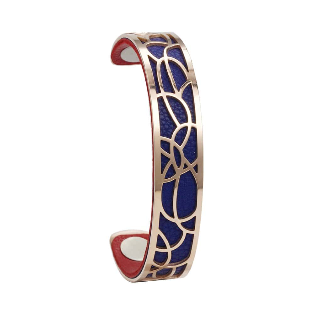 Bracelet Manchettes Femme Motif Floral Multicolore Personnalisable 14mm - Bijoux De Lune