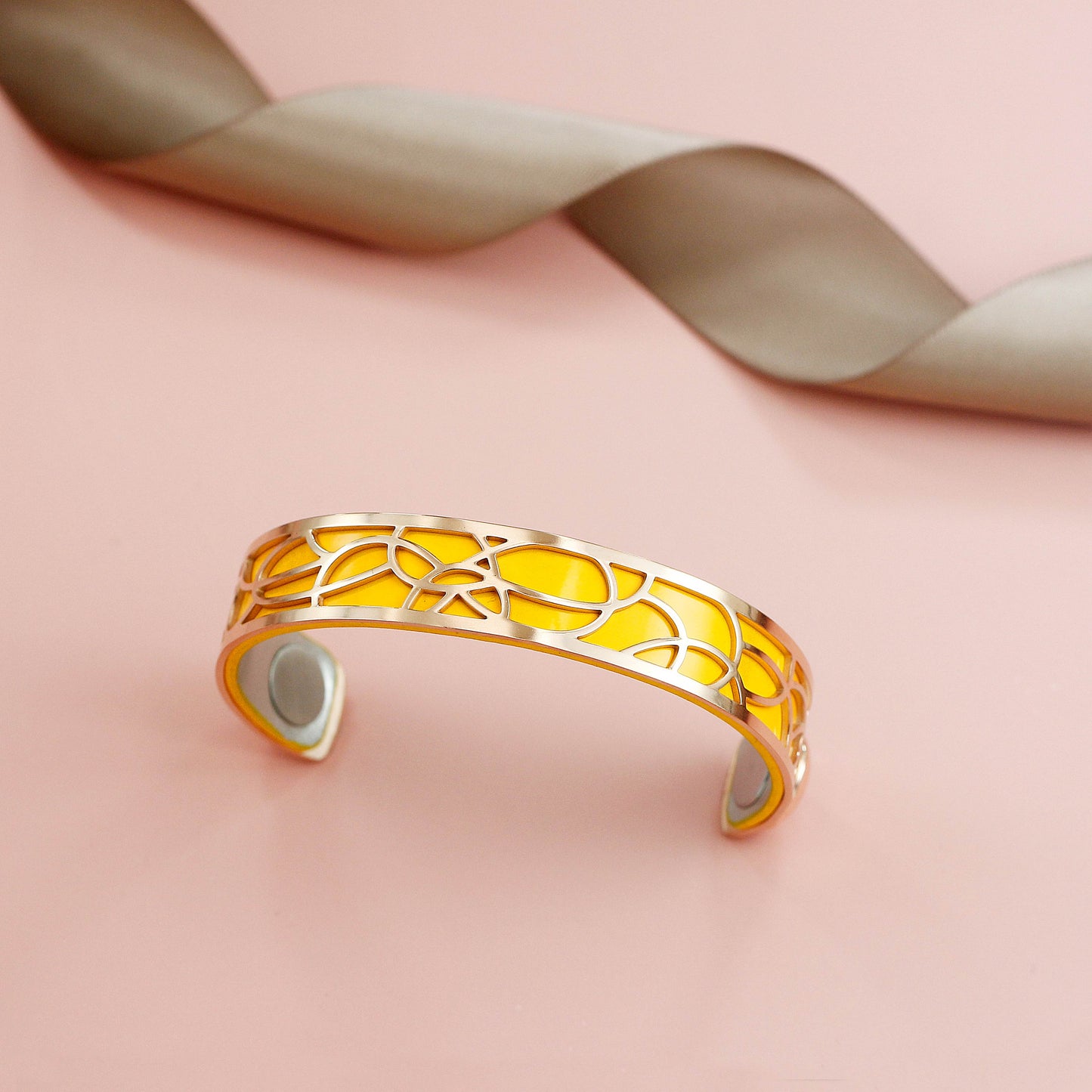 Bracelet Manchettes Femme Motif Floral Multicolore Personnalisable 14mm - Bijoux De Lune
