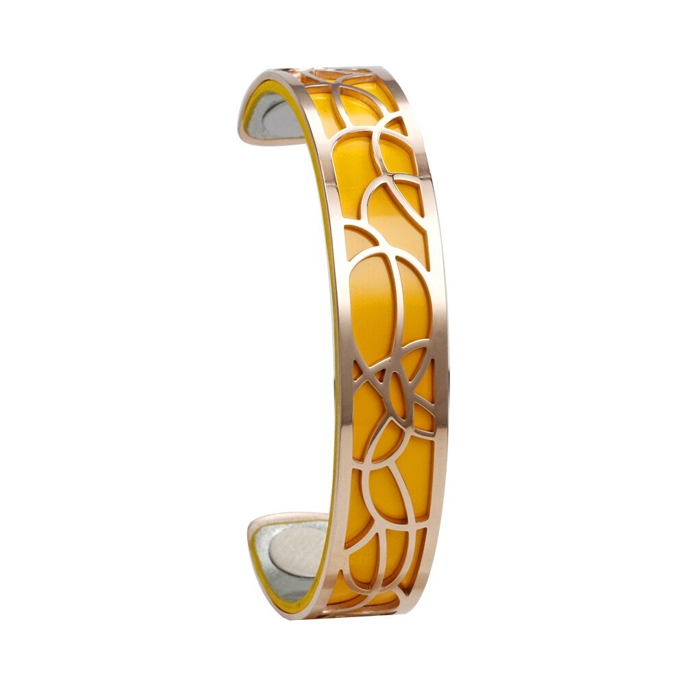 Bracelet Manchettes Femme Motif Floral Multicolore Personnalisable 14mm - Bijoux De Lune