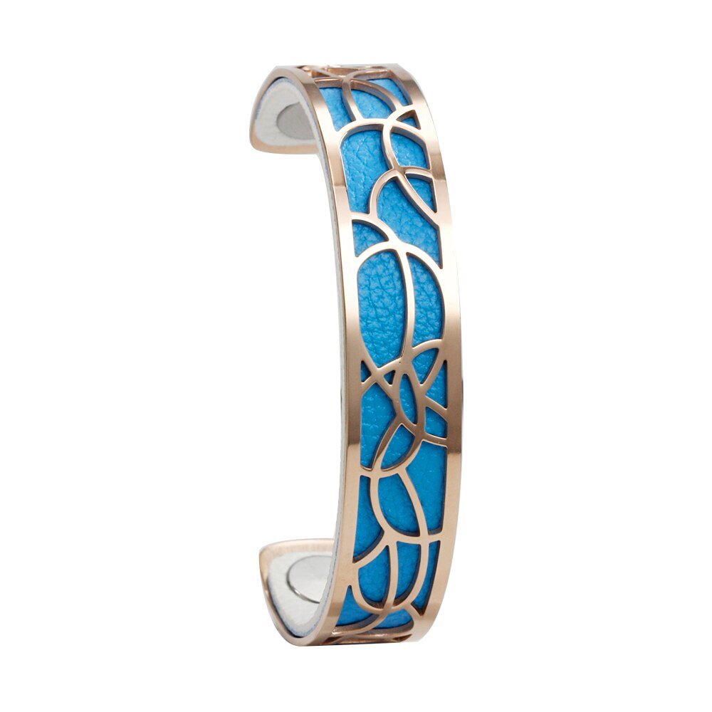 Bracelet Manchettes Femme Motif Floral Multicolore Personnalisable 14mm - Bijoux De Lune