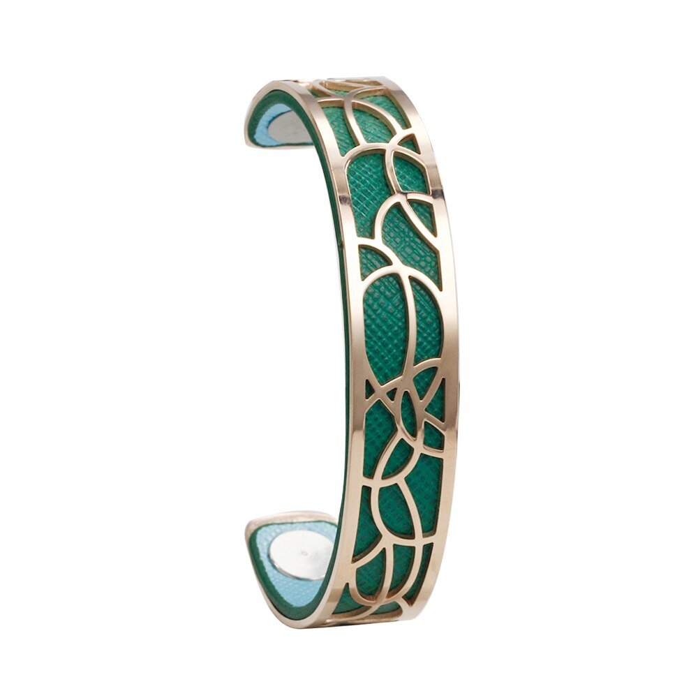 Bracelet Manchettes Femme Motif Floral Multicolore Personnalisable 14mm - Bijoux De Lune