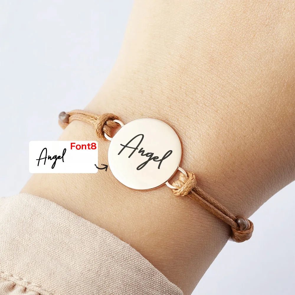 Bracelet Medaille Personnalisé Rond Pour Couple - Bijoux De Lune