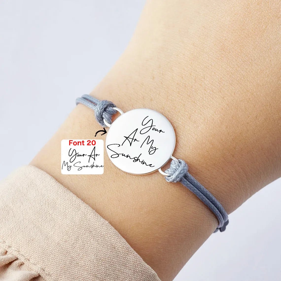 Bracelet Medaille Personnalisé Rond Pour Couple - Bijoux De Lune