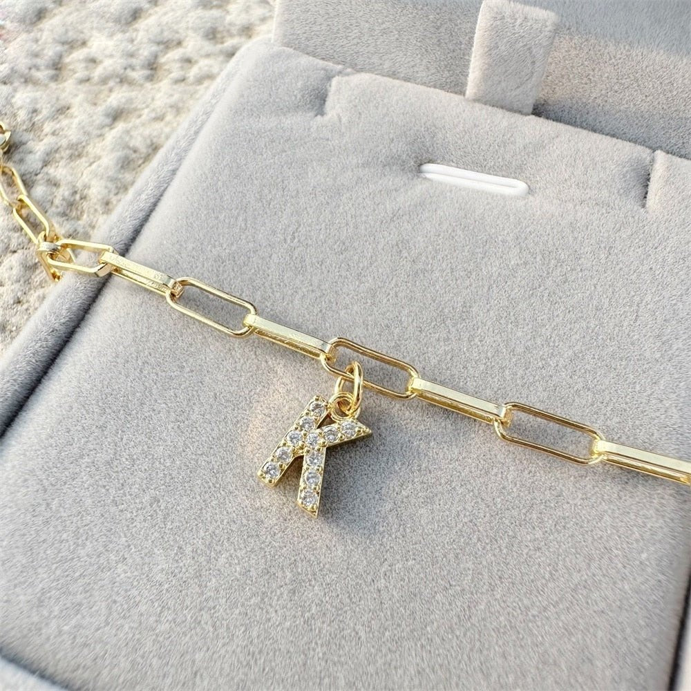 Bracelet Personnalisé Avec Lettres En Zircon De 9mm Pour Femme Et Homme - Bijoux De Lune