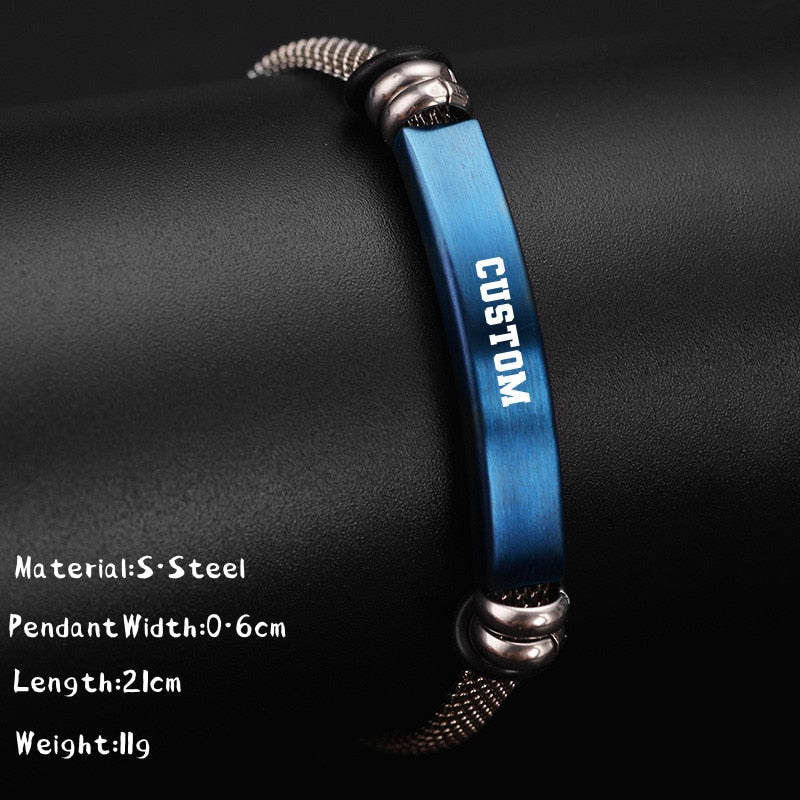 Bracelet Personnalisé Homme Cuir, Acier Et Silicone - Bijoux De Lune
