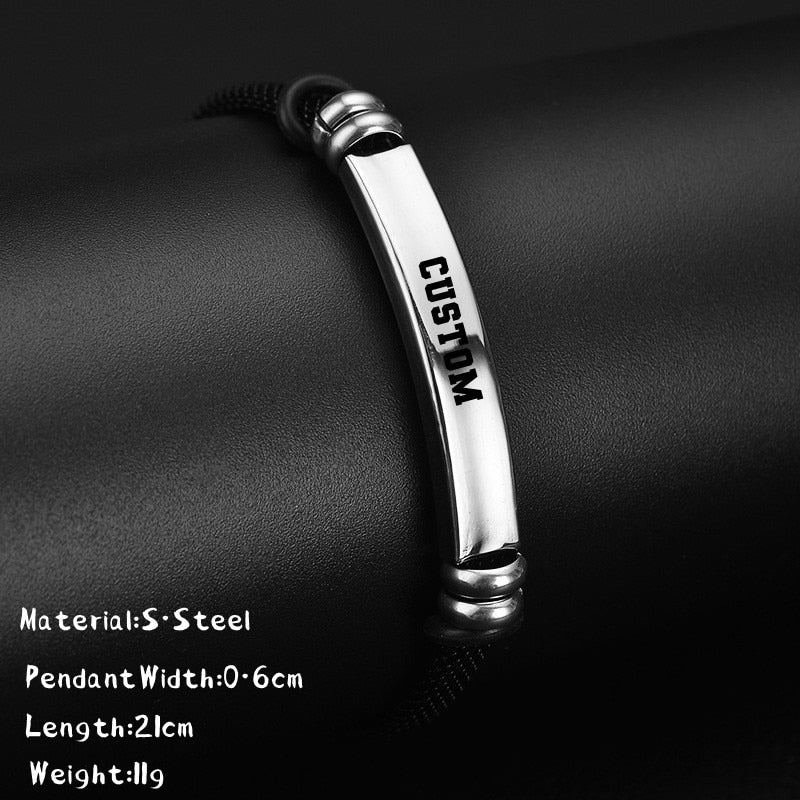 Bracelet Personnalisé Homme Cuir, Acier Et Silicone - Bijoux De Lune