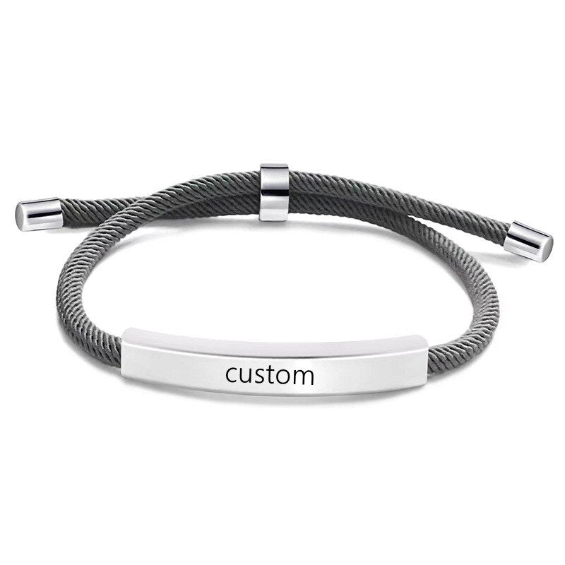 Bracelet Personnalisé Homme Cuir, Acier Et Silicone - Bijoux De Lune