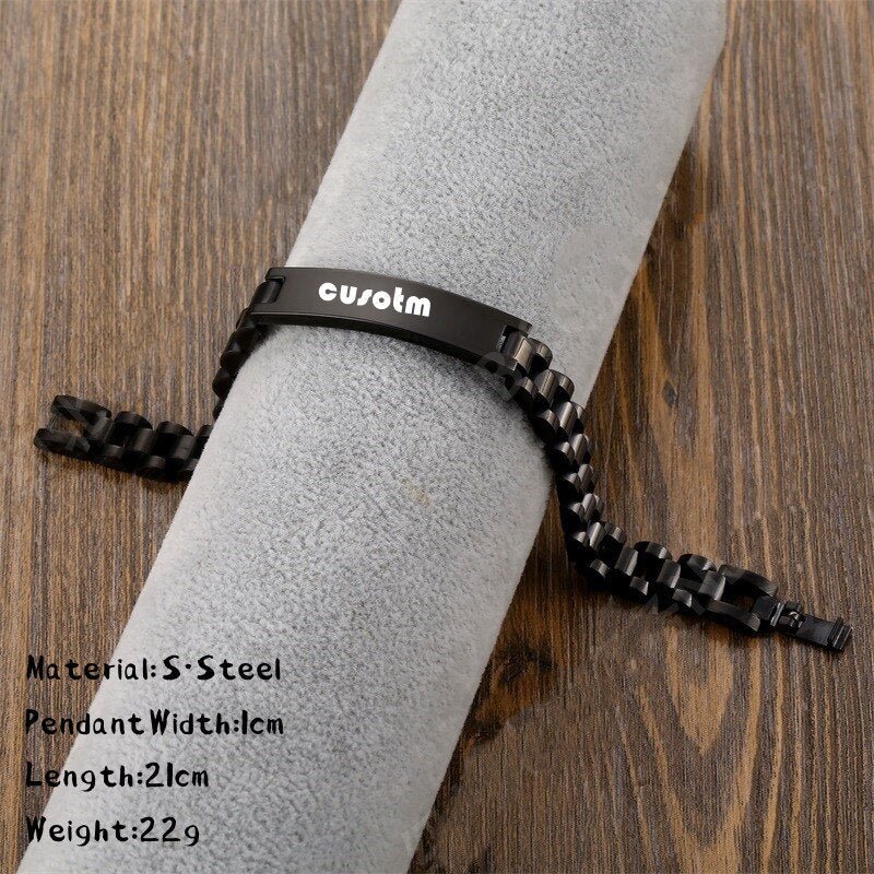 Bracelet Personnalisé Homme Cuir, Acier Et Silicone - Bijoux De Lune