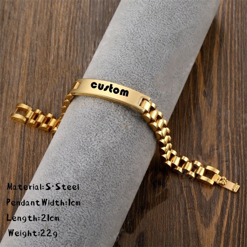 Bracelet Personnalisé Homme Cuir, Acier Et Silicone - Bijoux De Lune