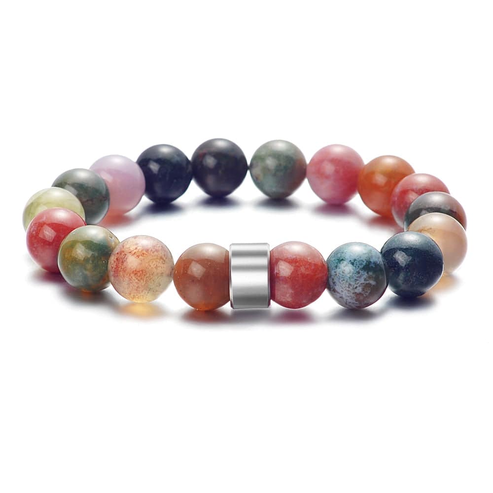 Bracelet Personnalisé Homme De Perles De Pierre Naturelle Les Nom De Famille Sculpté Perle Oeil De Tigre - Bijoux De Lune