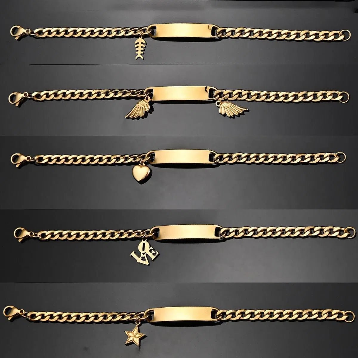Bracelet Personnalisé Homme Luxe Chaîne Cubaine Ajustable Avec Nom Brodé - Bijoux De Lune