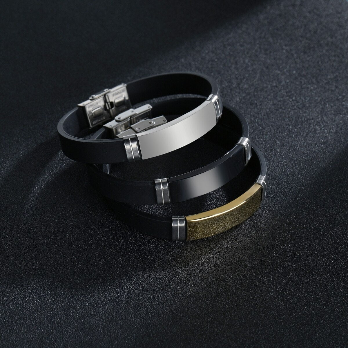 Bracelet Personnalisé Homme Silicone Brodé - Bijoux De Lune