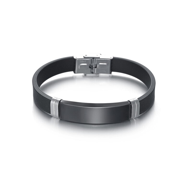 Bracelet Personnalisé Homme Silicone Brodé - Bijoux De Lune