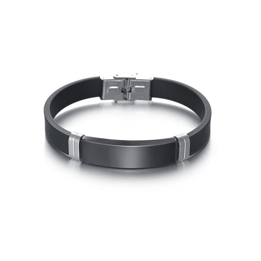 Bracelet Personnalisé Homme Silicone Brodé - Bijoux De Lune