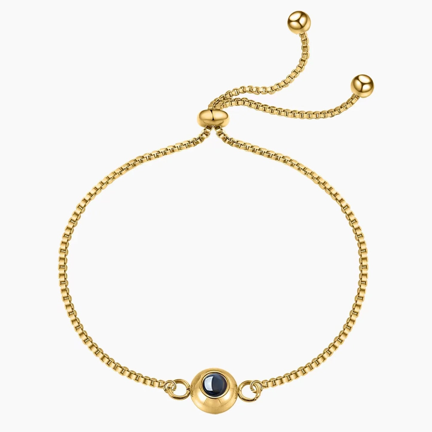 Bracelet Photo Personnalisé Homme En Acier Titane - Bijoux De Lune